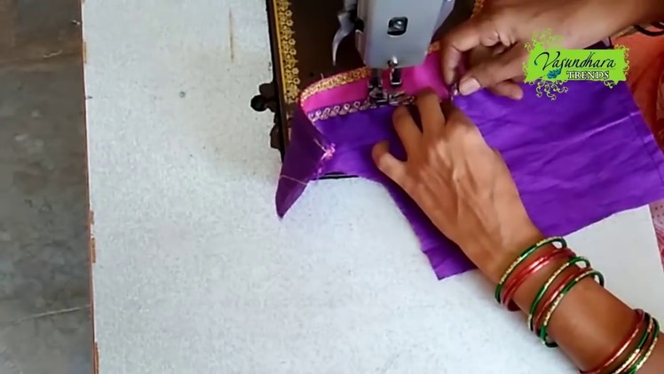 Easy Blouse Cutting and Stitching in Telugu || How To Cut and Stitch Latest Bridal Blouse at Home