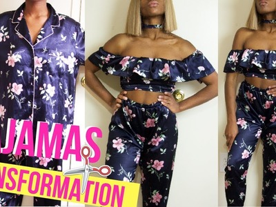 HOW I MADE A 2 PIECE OUTFIT FROM PAJAMAS?! ONLY $6! | Thirfted Transformations
