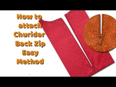 How to attach Zip on a churidar easy tutorial malayalam, churidar zip stitching