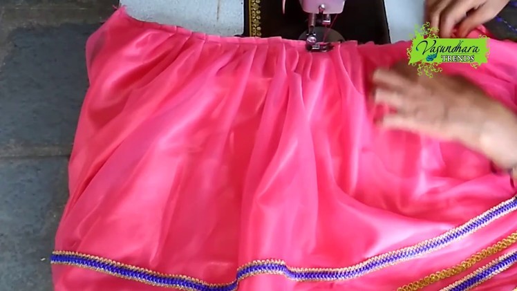 How To Cut and Stitch Designer Lehenga for One Year Old Baby || How To Sew Baby Lehenga At Home