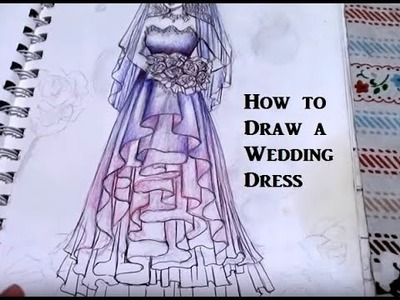 How to Draw a Wedding Dress for Beginners (super easy) - Real time
