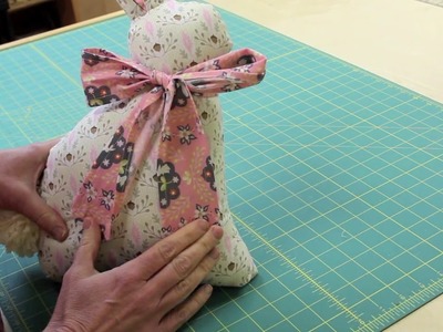 How to tie bow on Modern Folksy Bunny 1