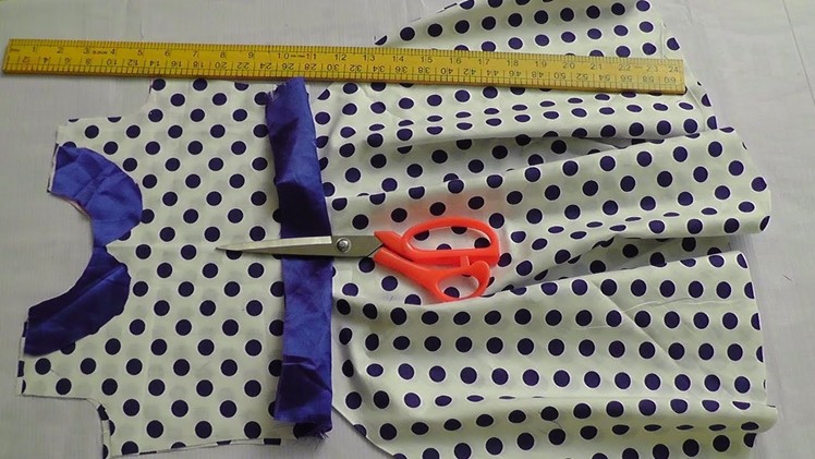 Kids stylish frock with peter pan neck cutting and stitching.PART-1