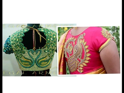 Maggam work trending back neck designer blouses Ideas 1