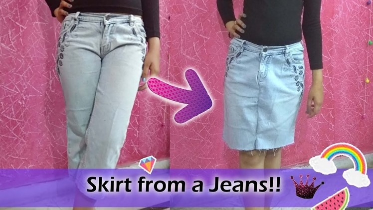 Make Skirt from a Jeans! | Explorer Sisters