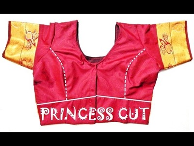 Princess Cut Blouse drafting, cutting and stitching with waist band
