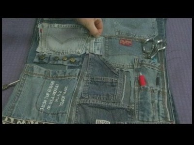 Recycled Jeans Organizer & Play Mat : Multi-Pocket Organizer: Uses for Pocket & Loops