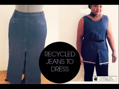 RECYCLED JEANS SKIRT INTO A DRESS