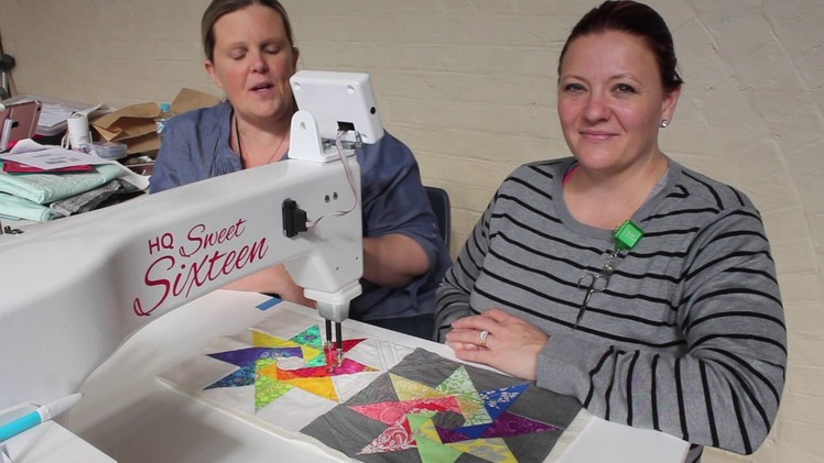 SASQA Video 14 How to quilt the Spinning Stars row with Heather Hopkins