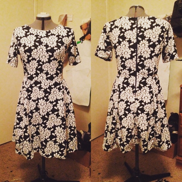 SEWING A FLORAL FIT AND FLARE DRESS WITH ZIPPER AND HAND SEWN HEMS