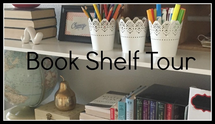 Spring Book Shelf Tour {Decor and Organization}