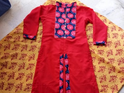 Stylish long kurti with collar with long sleeves