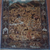Turkish  2'2" x  2' 6" silk  68 x 77cm