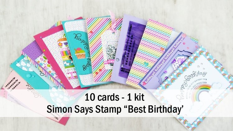 10 cards 1 kit | Simon Says Stamp card kit of the month ''Best Birthday''