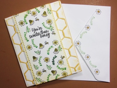Bee Inspired Peg Stamp Card w. Trimming & Storage Ideas