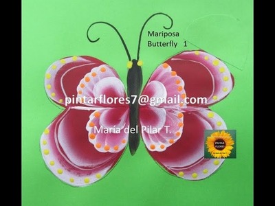 Butterflies. Mariposas. Farfalla One stoke. Peindre un papillon. Borboleta one stroke.