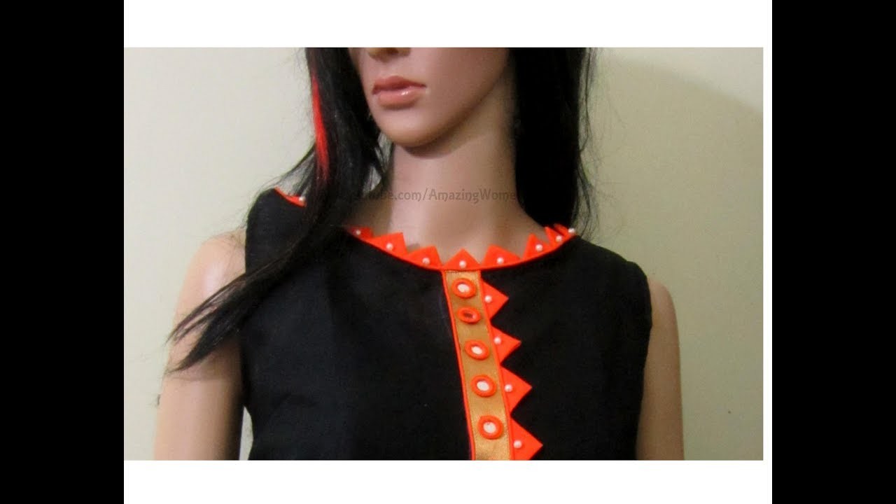 churidar neck model stitching