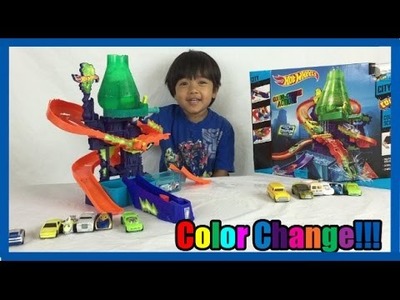 COLOR CHANGERS CARS Hot Wheels Color Shifters Splash Science lab kids video Ryan ToysReview