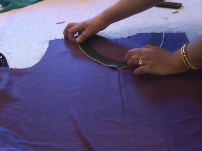 Cutting a v neckline