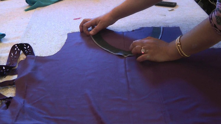 Cutting a v neckline