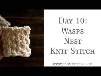 Day 10  Wasps Nest Knit Stitch #100daysofknitstitches