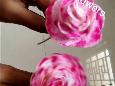 Decorative Rose flowers using waste cloth in home