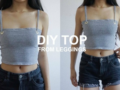 DIY TOP FROM LEGGINGS with grommets | KIKO DESIGN | THATTOMMYGIRL