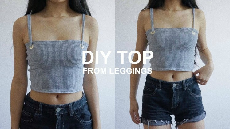 DIY TOP FROM LEGGINGS with grommets | KIKO DESIGN | THATTOMMYGIRL