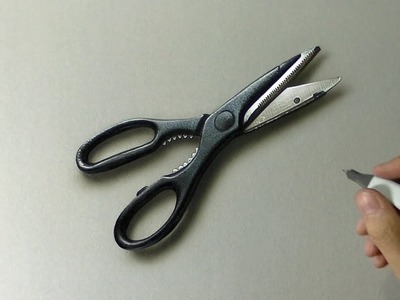 Drawing scissors - How to draw 3D art