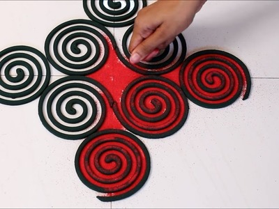 Easy and Fast Rangoli Design 2017 || Any One can make this