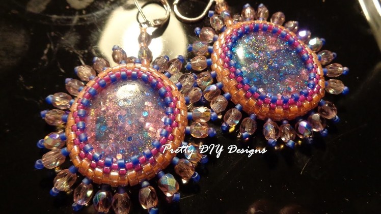 Galaxy Dangle Earrings (Tubular Peyote Stitch)