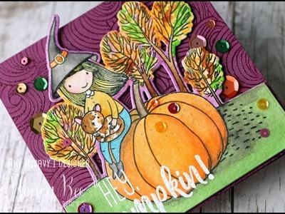 Honey Bee Stamps Hey, Pumpkin! | Mission Gold Watercolor | AmyR Halloween 2017 Video #9