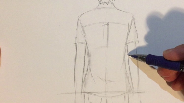 How to Draw Anime Boy Back View [No Timelapse]