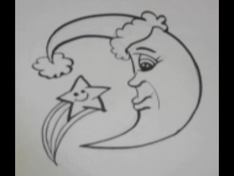 How to Draw Moon and Stars Step by Step - Tutorial - Arts for Kids .
