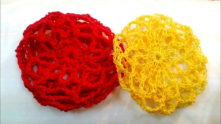 How to make a crochet hair bun cover  (B)