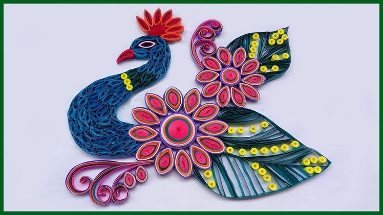 How to Make Diwali Special Peacock Rangoli Design Step by Step | Paper Quilling  Art