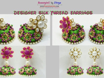 How To Make Silk Thread Jhumkas At Home. Making of Simple Bridal Silk Thread Earrings