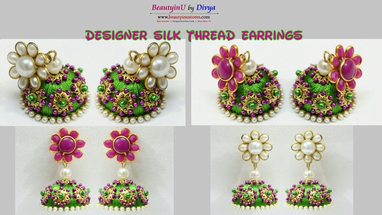 How To Make Silk Thread Jhumkas At Home. Making of Simple Bridal Silk Thread Earrings