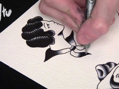 How To Paint Old School Tattoo Flash Pin-Up Designs Tutorial