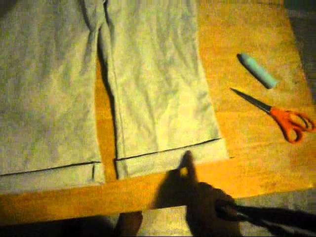 How to turn old pair pants into capris