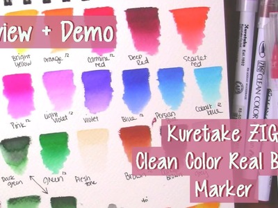 KURETAKE ZIG CLEAN COLOR ~ Watercolor Marker Review + Demo ~ Kaatydid Art