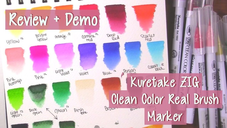 KURETAKE ZIG CLEAN COLOR ~ Watercolor Marker Review + Demo ~ Kaatydid Art