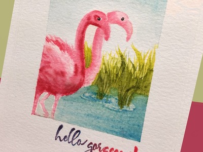 Layered Flamingoes with distress inks