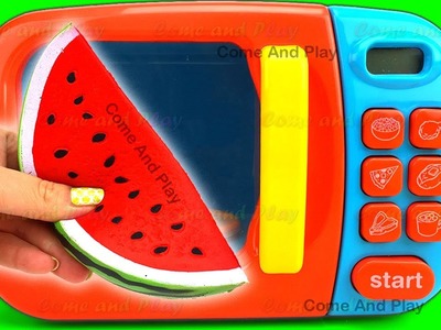 Learn Colors Microwave Squishy Fruits Cutting Slime Play Foam Surprise Toys Disney TMNT Toy Story