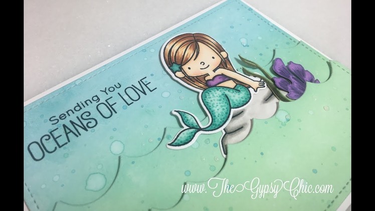 MFT Mermazing with Distress Oxide Ink Background | Card Tutorial | My Favorite Things