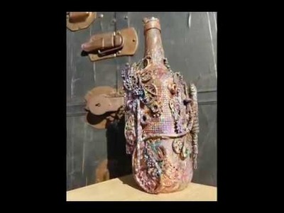 Mixed Media Steampunk Altered Bottle: Rusty Industry
