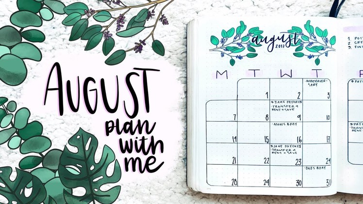 Plan with me || august bullet journal setup