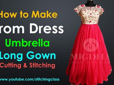 Prom Dress Cutting and Stitching || Long Gown Cutting and Stitching ||
