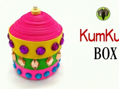 Round Kumkum Box for Diwali - DIY | Quilling | Tutorial by Paper Folds - 808
