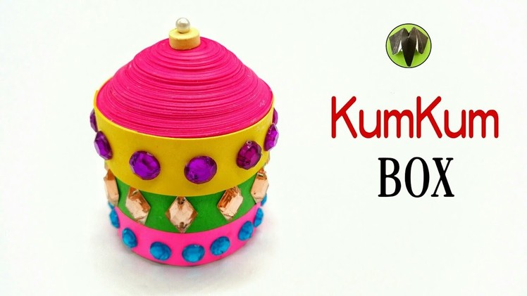 Round Kumkum Box for Diwali - DIY | Quilling | Tutorial by Paper Folds - 808